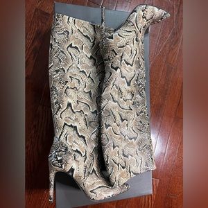 Knee high snake skin boot
